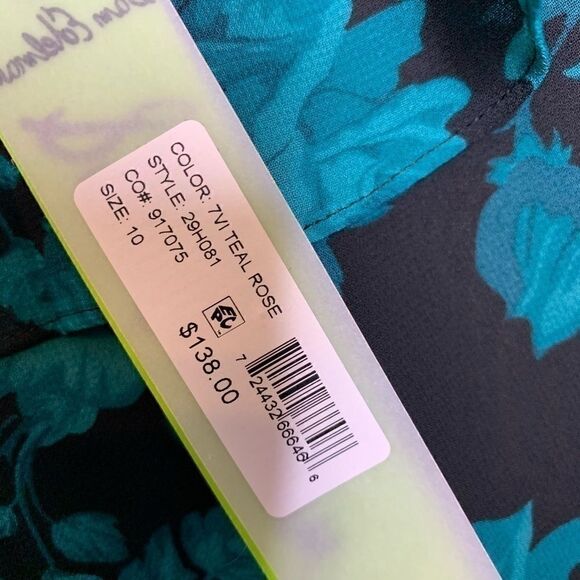 sam Edelman Off The Shoulder Teal Floral Dress 10 - Picture 5 of 6